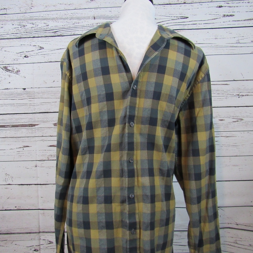 Joseph Abboud yellow/blue/gray button down shirt